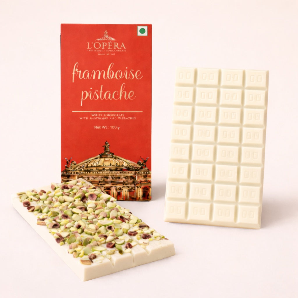 White Chocolate with Pistachio & Raspberry