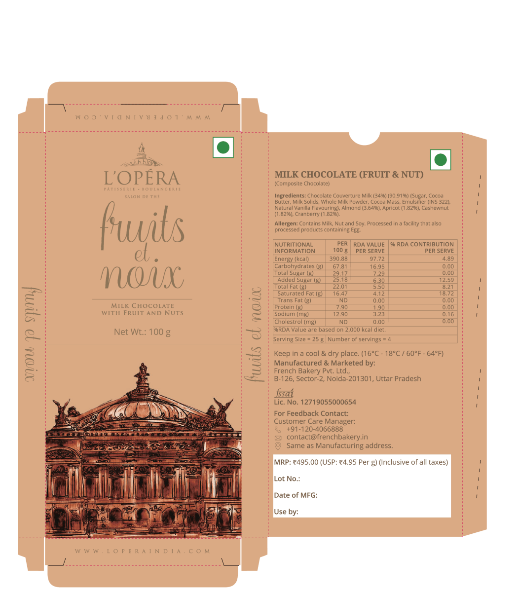 Milk Chocolate Fruit & Nut - L’Opéra - FG1482